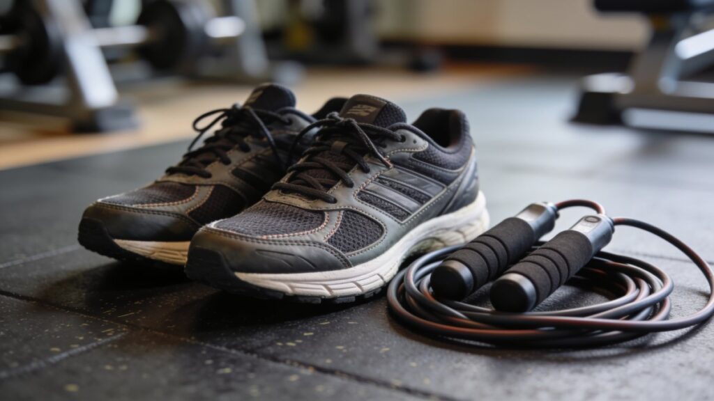 Chaussures et corde pour améliorer son cardio au MMA