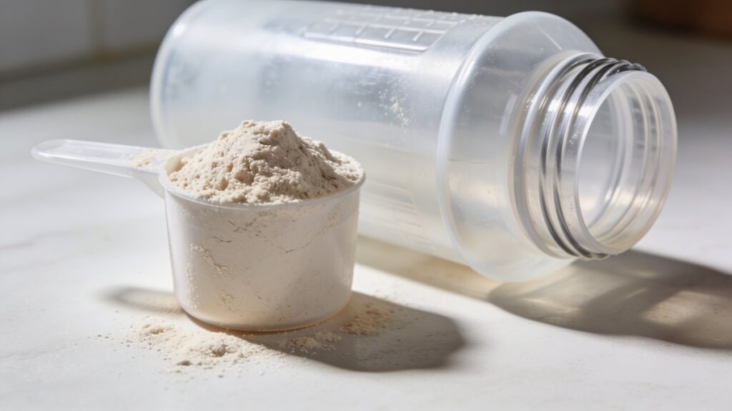 Whey et shaker parmi les compléments pour le MMA
