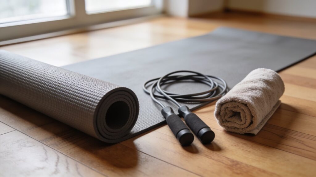 Espace d'entraînement MMA à la maison au poids du corps